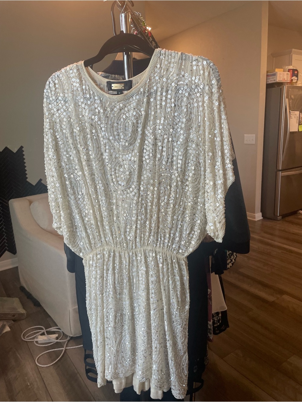 Alexia Admor Ivory Sequin Mini Dress